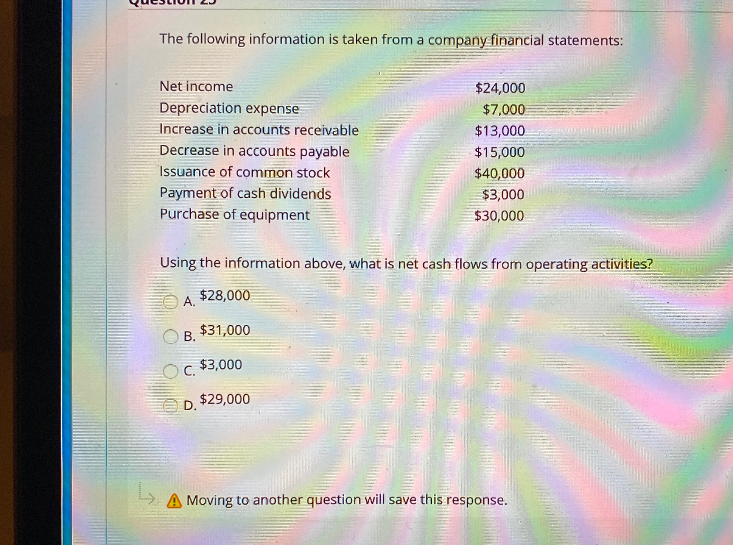 Help quick please The following information is taken from a company financial