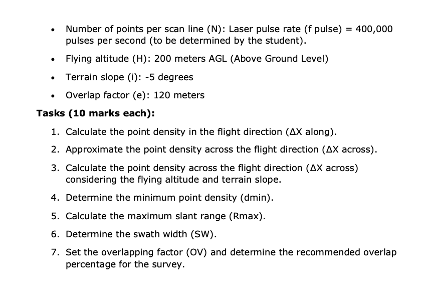 Activity tasks. Activity: 1. Calculate the minimum detectable object size for an