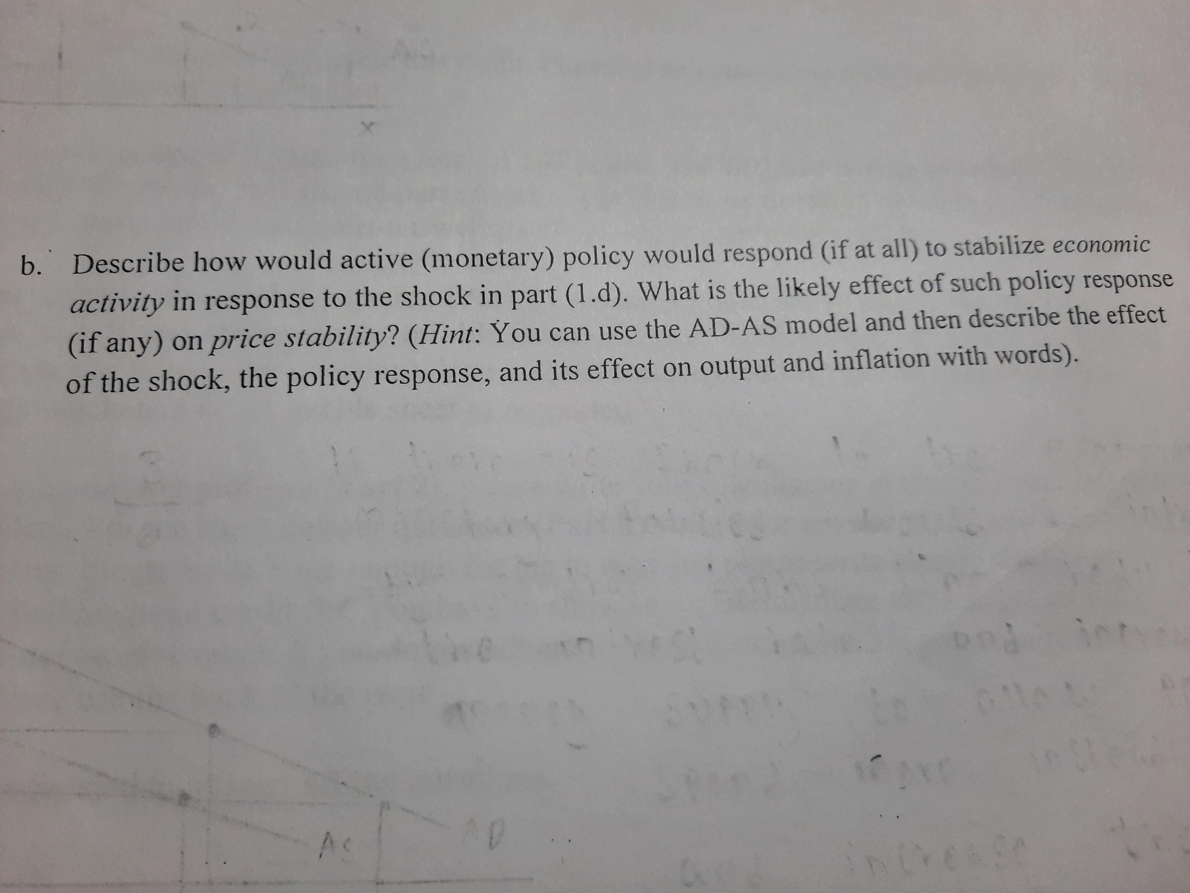 an economy described by the following: C = $4.Otrillion I = $1.5trillion