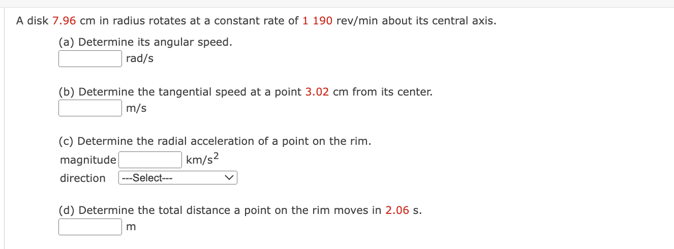 speed. :1 rad/s (b) Determine the tangential speed at a point 3.02