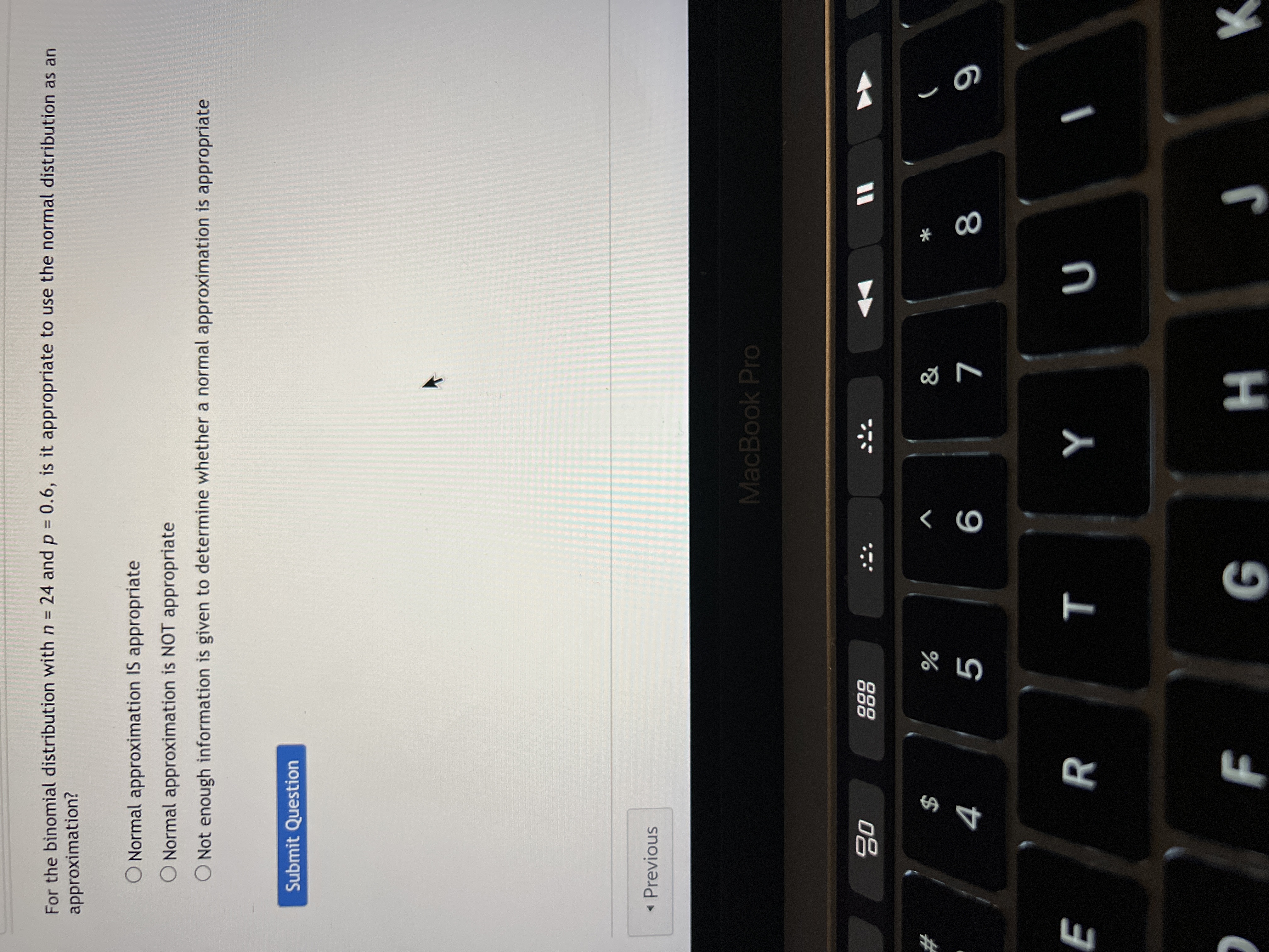  For the binomial distribution with n = 24 and p =