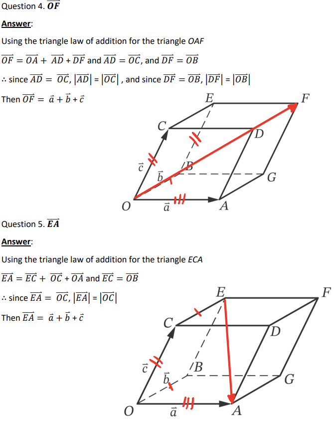 AG = OB then OG = OA + OB = atb Can