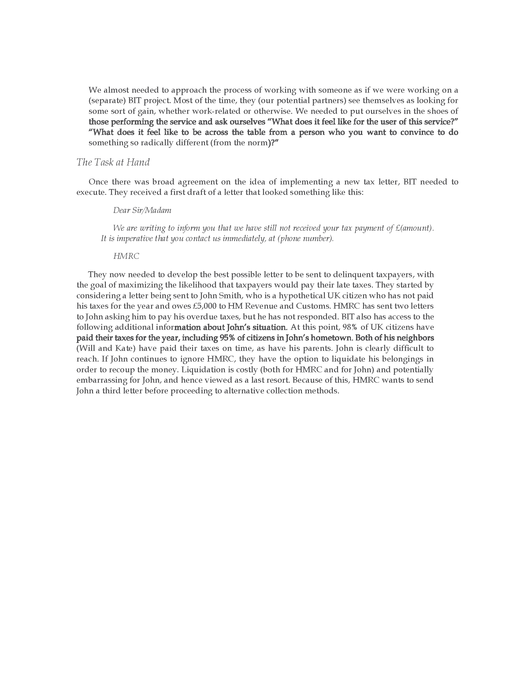 company was sending a letter asking people to pay their overdue account