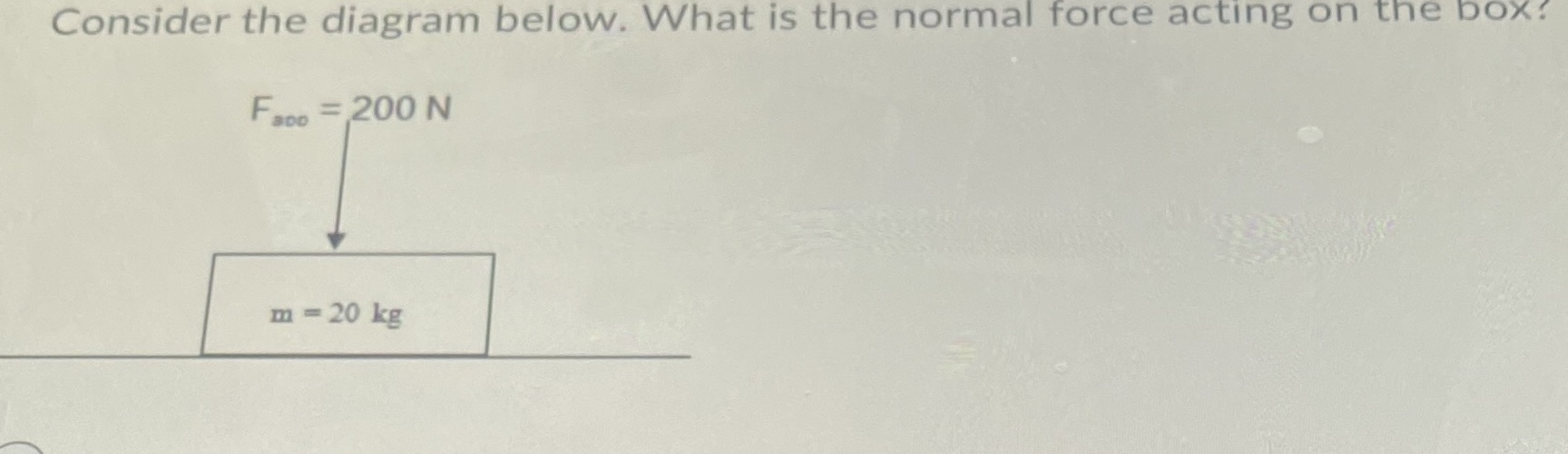  Consider the diagram below. What is the normal force acting on
