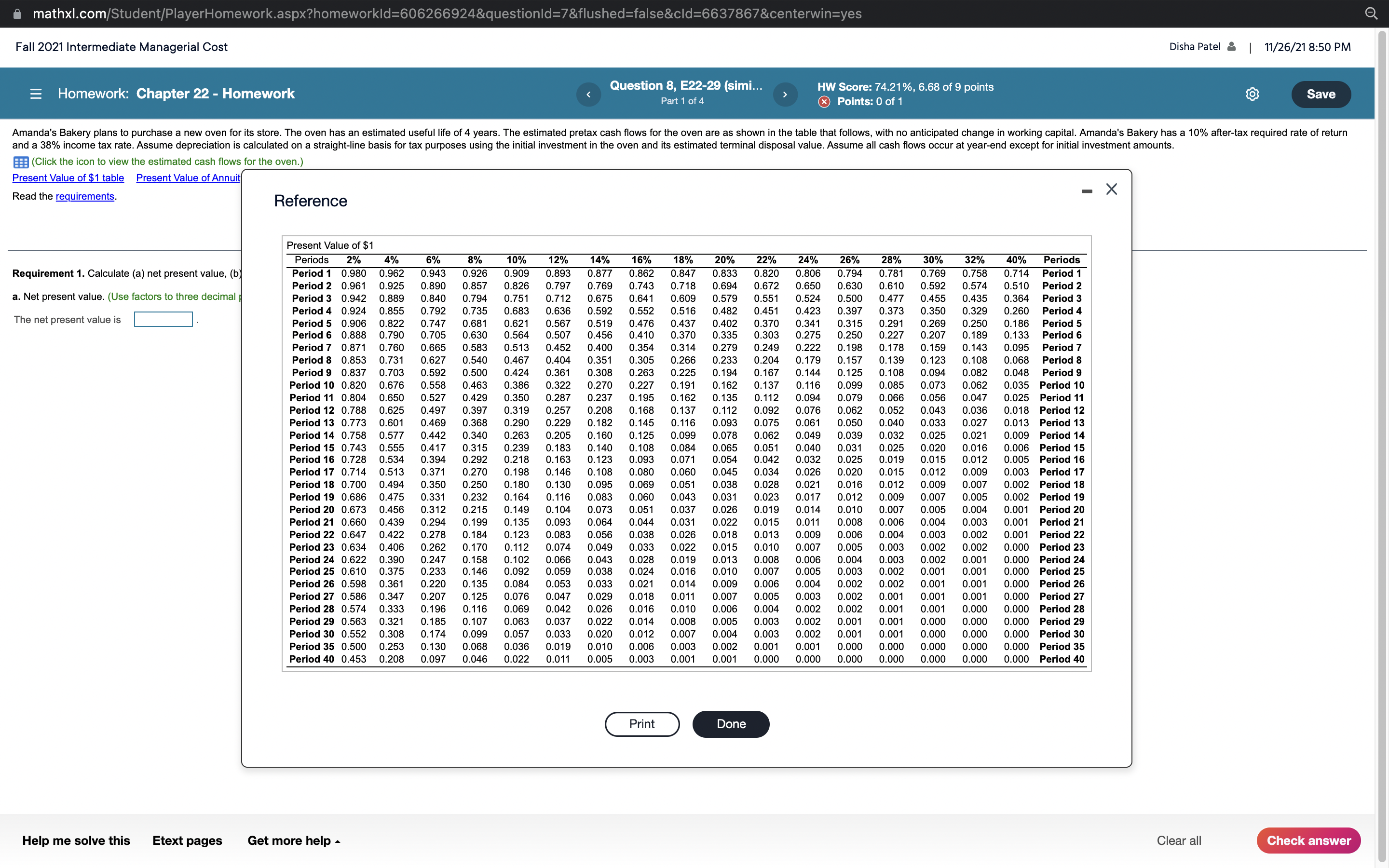  I really need help with calculating (A) Net present Value, (B)