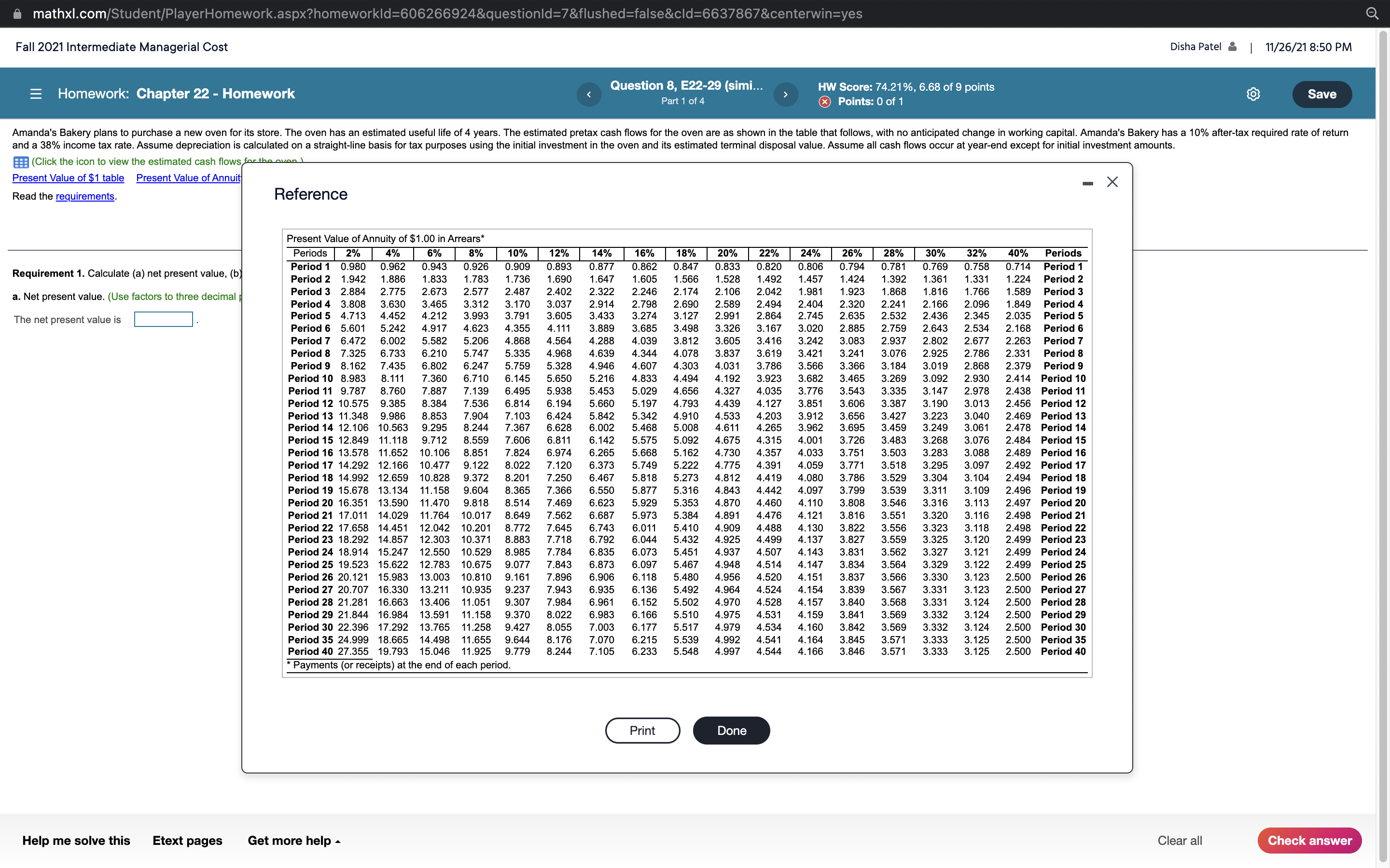 Payback and (C) Internal rate of return please help mathxl.com/Student/PlayerHomework.aspx?homeworkld=606266924&questionld=7&flushed=false&cld=6637867&centerwin=yes Fall 2021