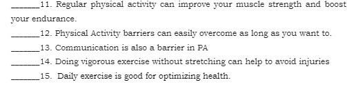 11. Regular physical activity can improve your muscle strength and boost