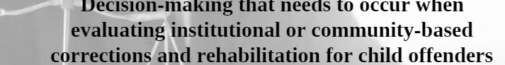 Decmon-maK1ng tnat neeas to occur wnen evaluating institutional or community-based corrections and