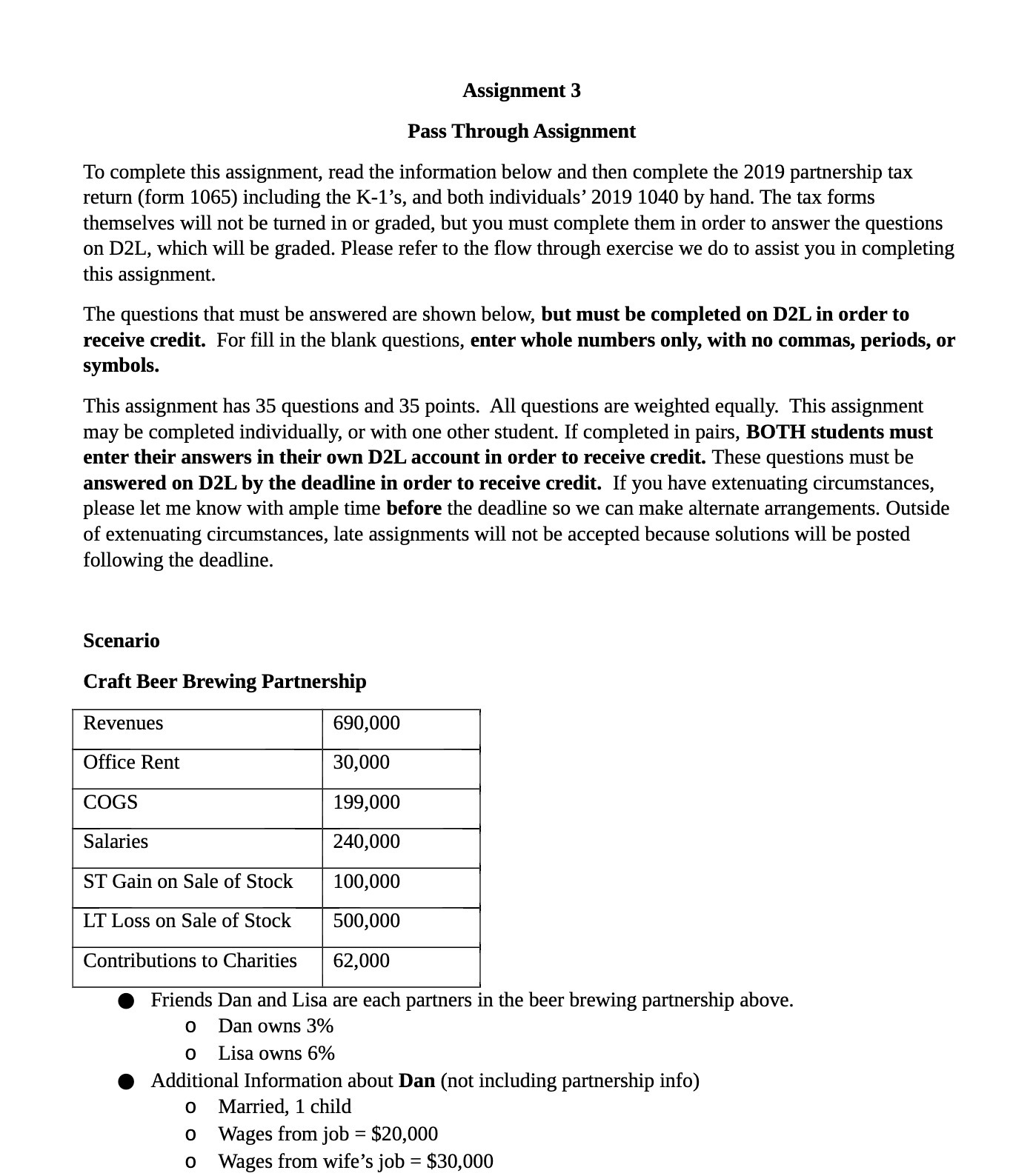 information below and then complete the 2019 partnership tax return (form 1065)