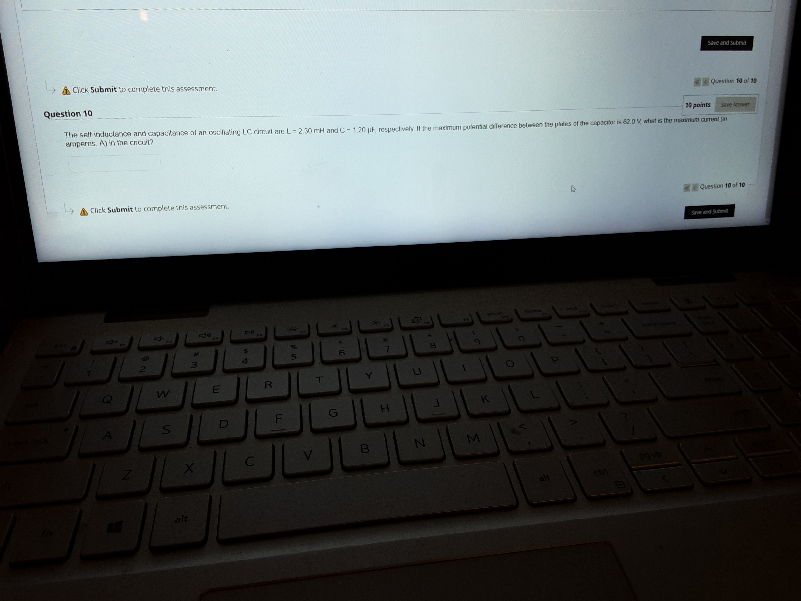 of 10 The self-inductance and capacitance of an circuit are L =