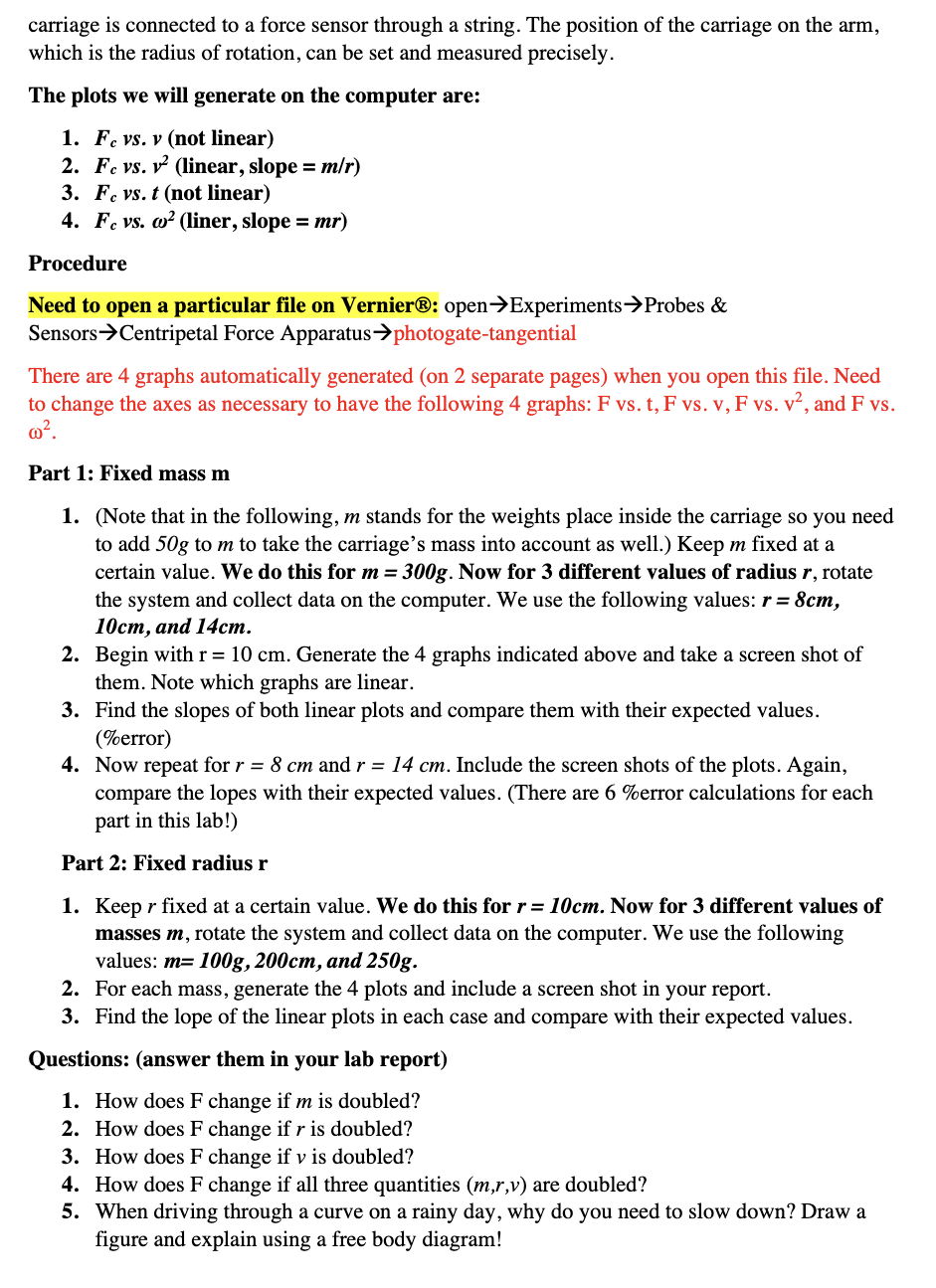 calculate the percent error and then to explain all the results (refering