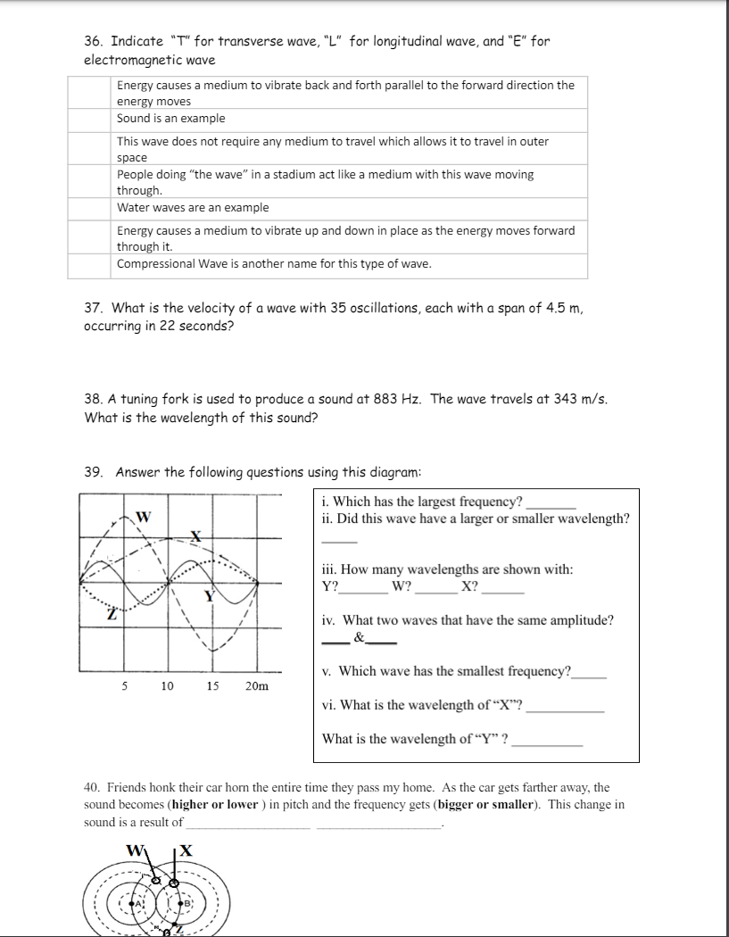 "E" for electromagnetic wave Energy causes a medium to vibrate back and