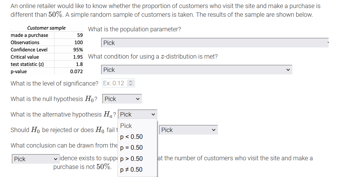 Ha? Pick Should Ho be rejected or does Ho fail to be