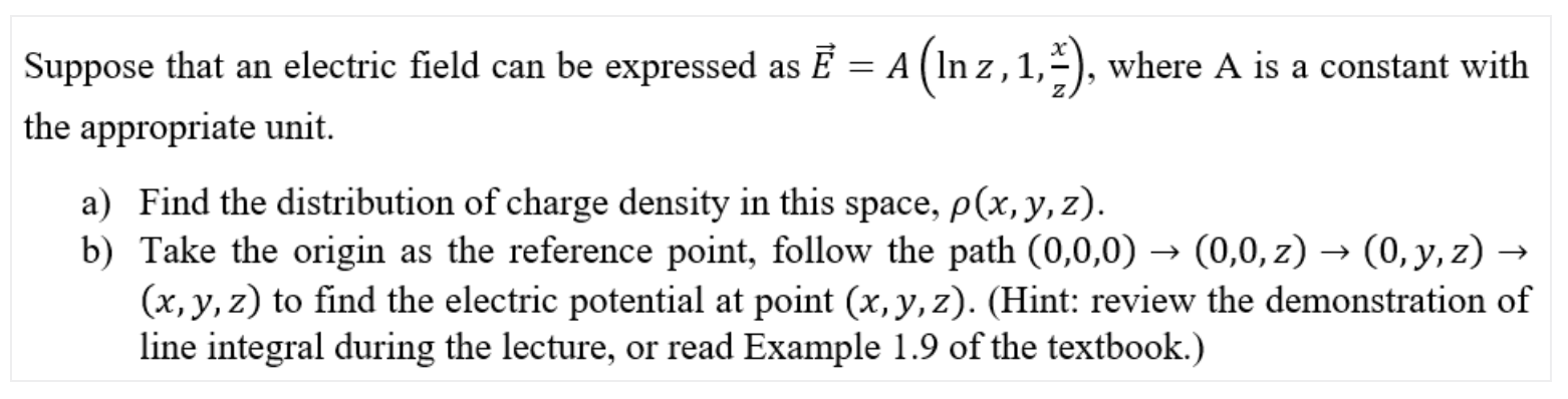 I need help with the following question about electric fields and charge