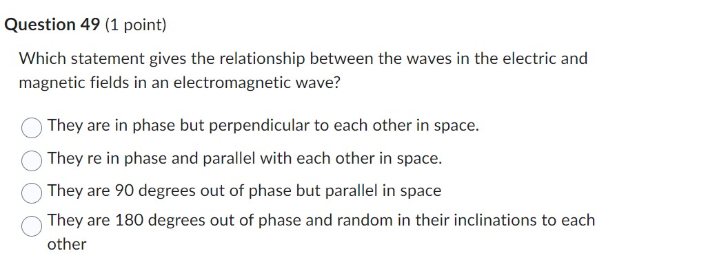 times \\___/ Question 47 (1 point) The new Moon happens about once