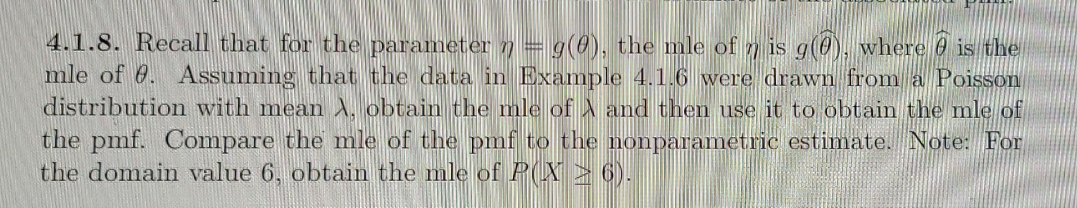 of n is g(0), where e is the mle of 8. Assuming