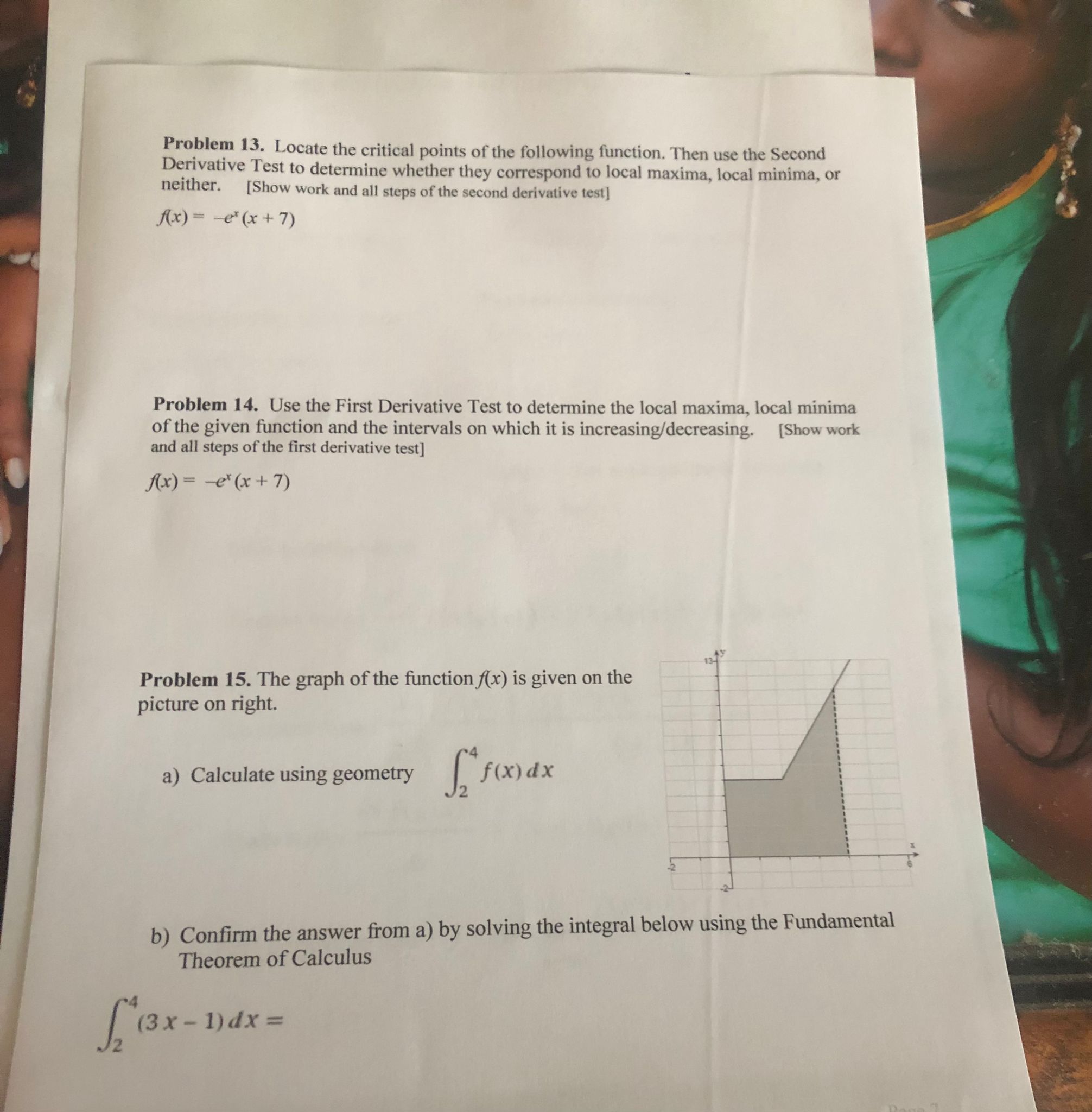  Problem 8. Evaluate the integral: J (5-x2 -4Vx)dx =? (Show work!)