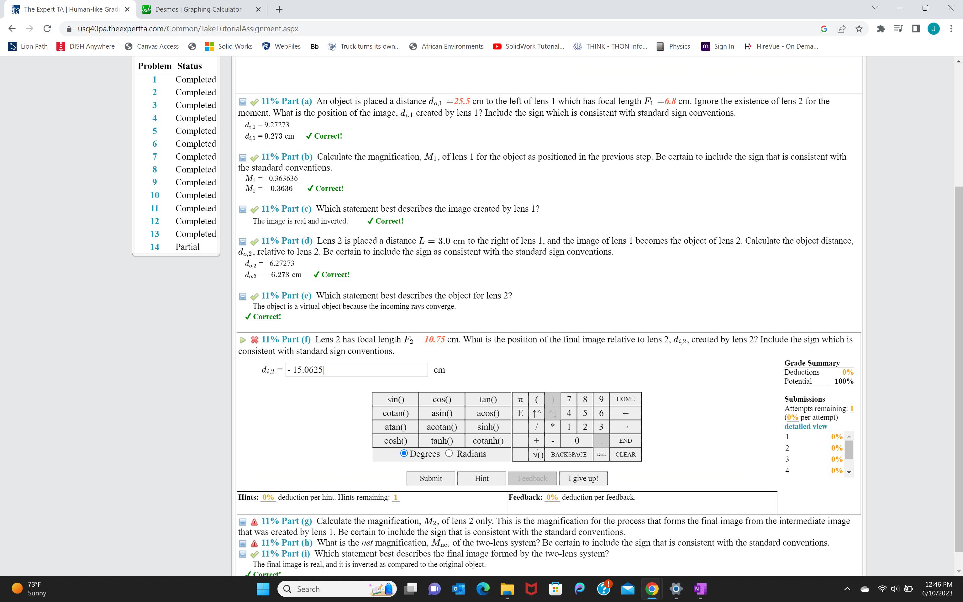ta The Expert TA | Human-like Gradi X Desmos | Graphing