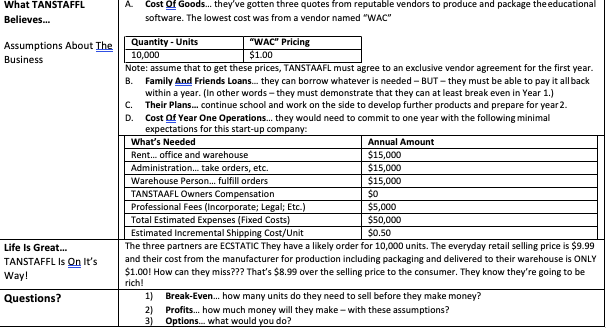 As A Free Lunch" (REALITY)Manufacturer:WAC ="We Are Cheap" (TRUTH)Broker: AA-YSR="Ask And -