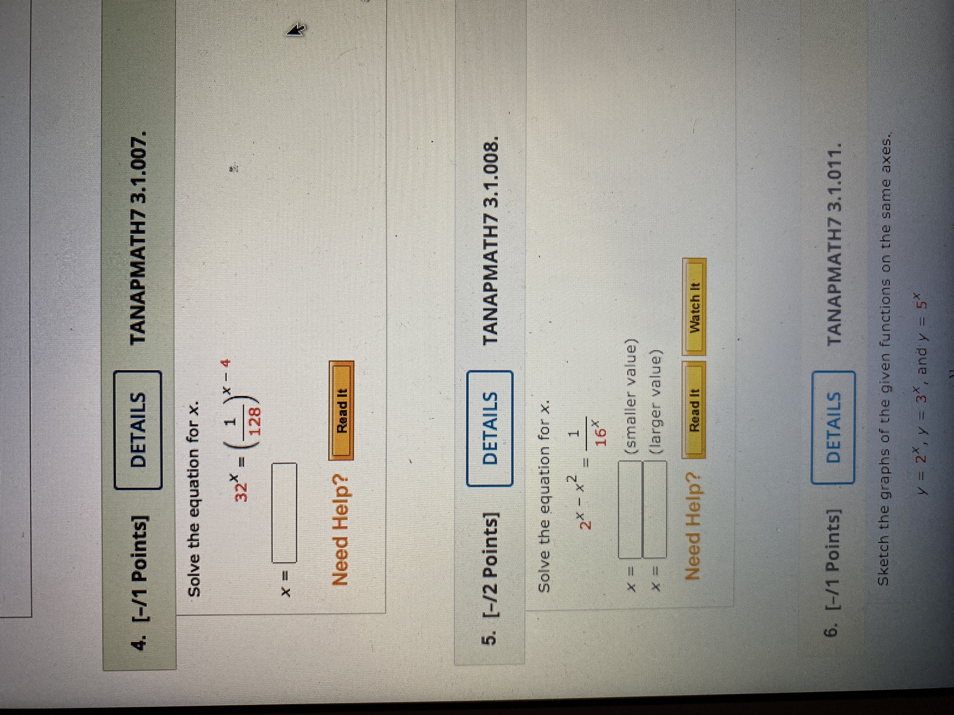 i need help with 4 and 5 please 4. [-/1 Points] DETAILS