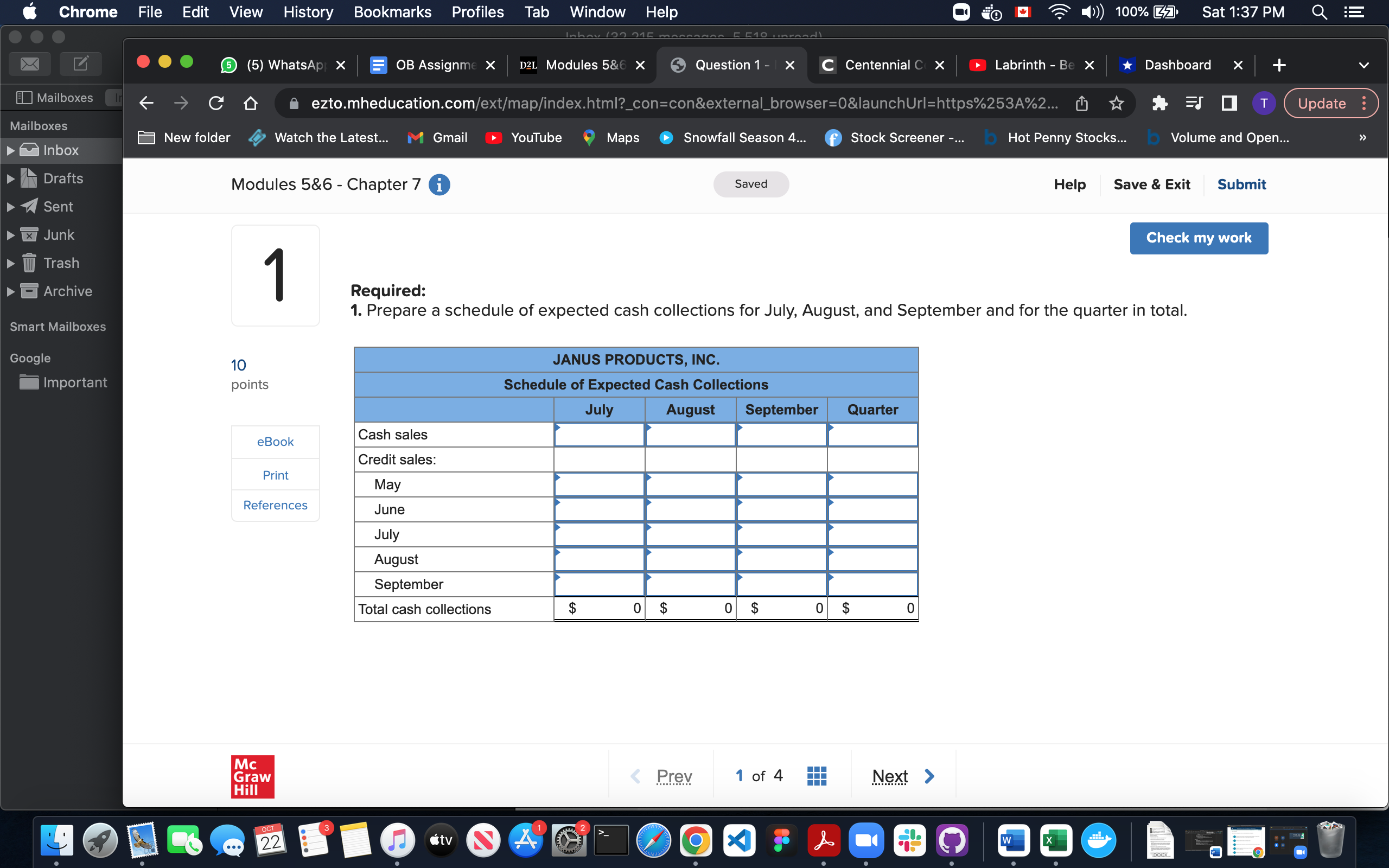 5 510 , Inroad) 5 (5) WhatsAp X OB Assignme X D2L