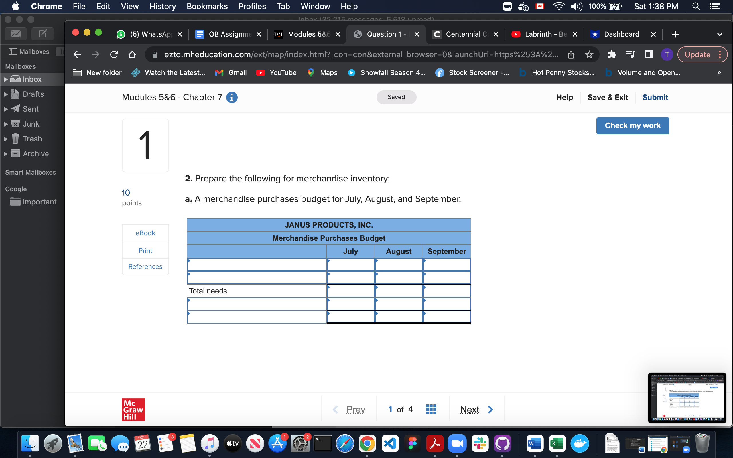 Modules 5&6 X Question 1 - | X C Centennial C X
