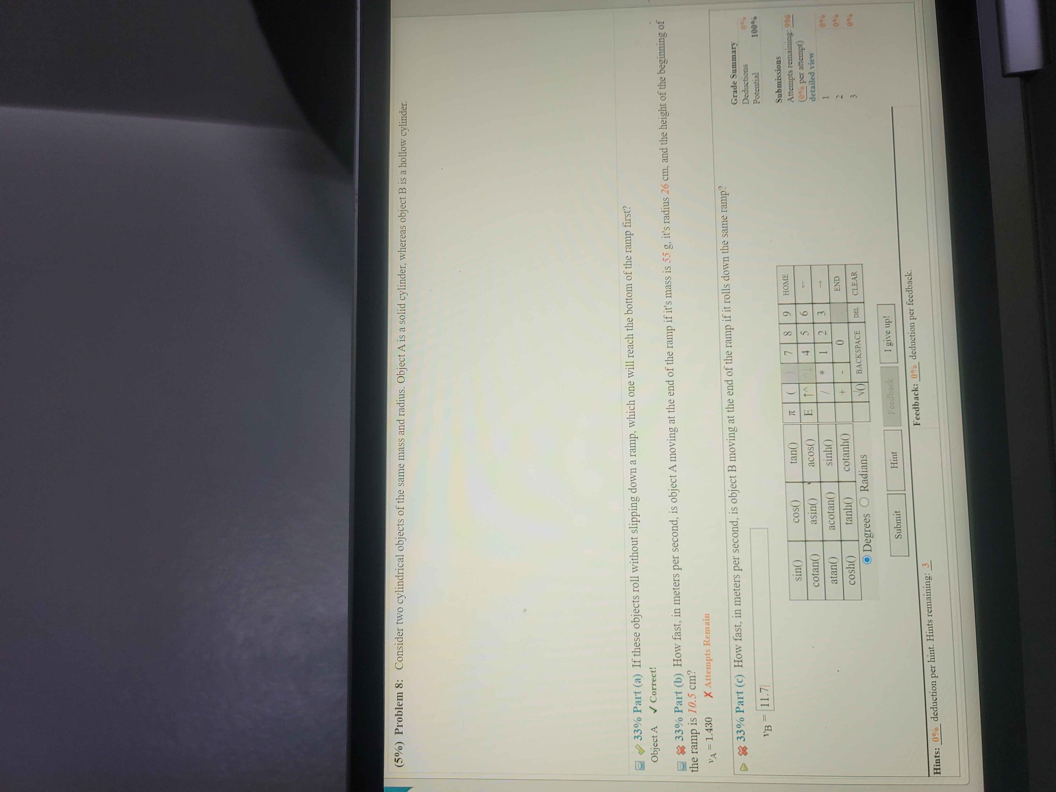 particle is 0.27 kg and they all move at the same speed