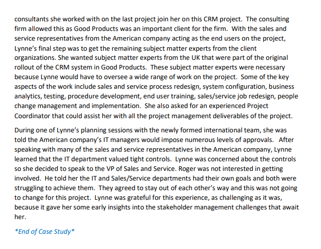 analysis, share one recommendation to get the project back on trackCASE STUDY