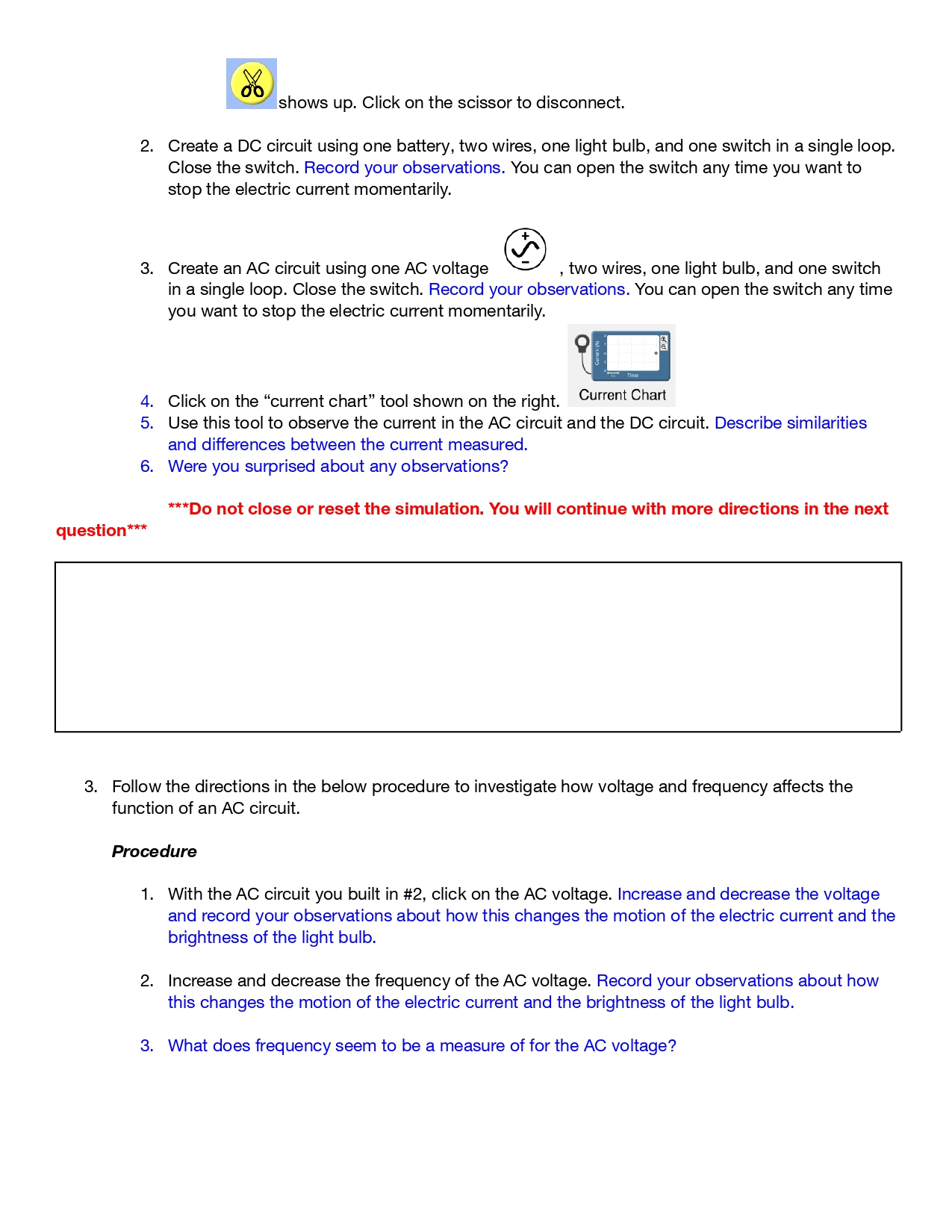  Answer all questions and conduct the experimentresource: https://phet.colorado.edu/sims/html/circuit-construction-kit-ac/latest/circuit-construction-kit-ac_en.html 9.5 Assignment 3:
