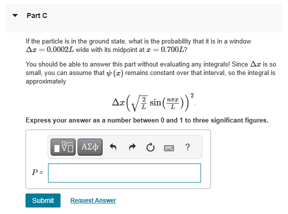is the probability p that it is between = L/3 and =