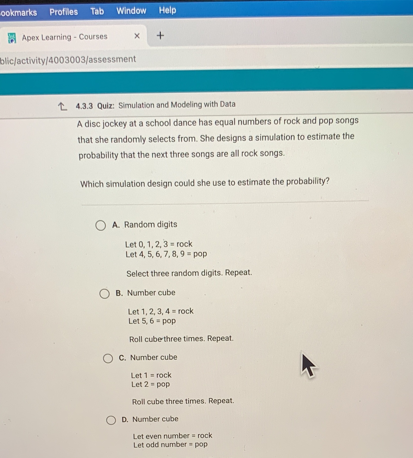  ookmarks Profiles Tab Window Help Apex Learning - Courses X +