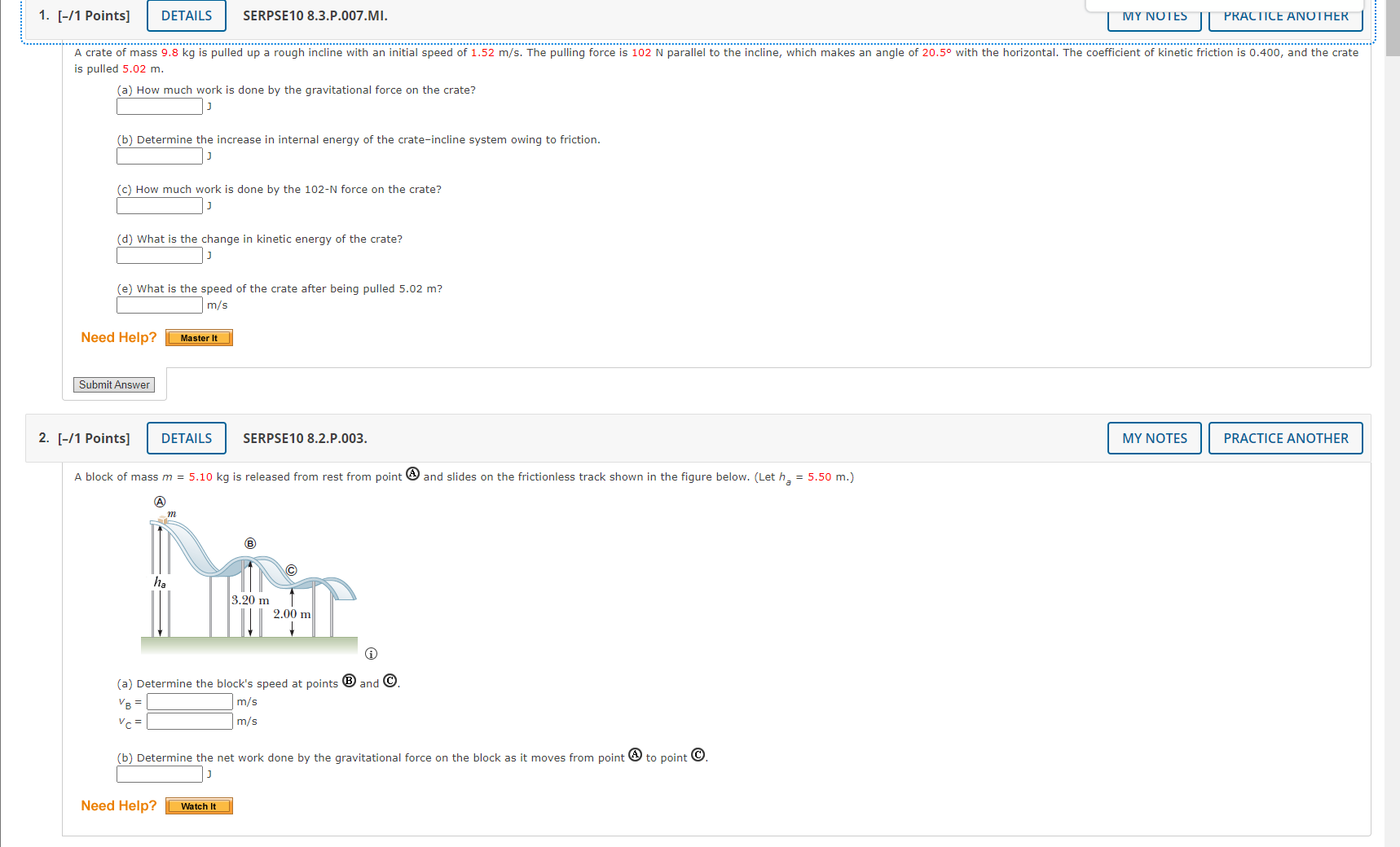  1. [-/1 Points] DETAILS SERPSE10 8.3.P.007.MI. MY NOTES PRACTICE ANOTHER A