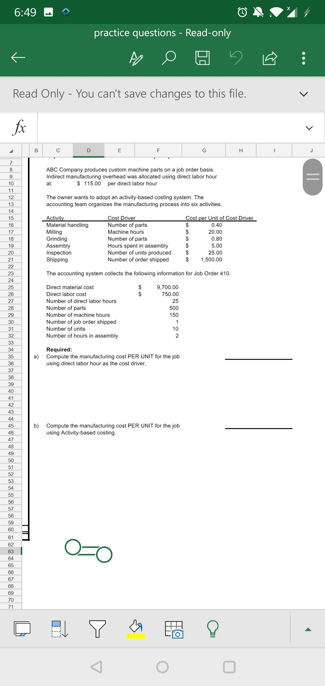  6:49 O practice questions - Read-only OHE . . . Read