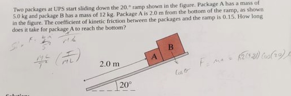 Two packages at UPS start sliding down the 20. ramp shown