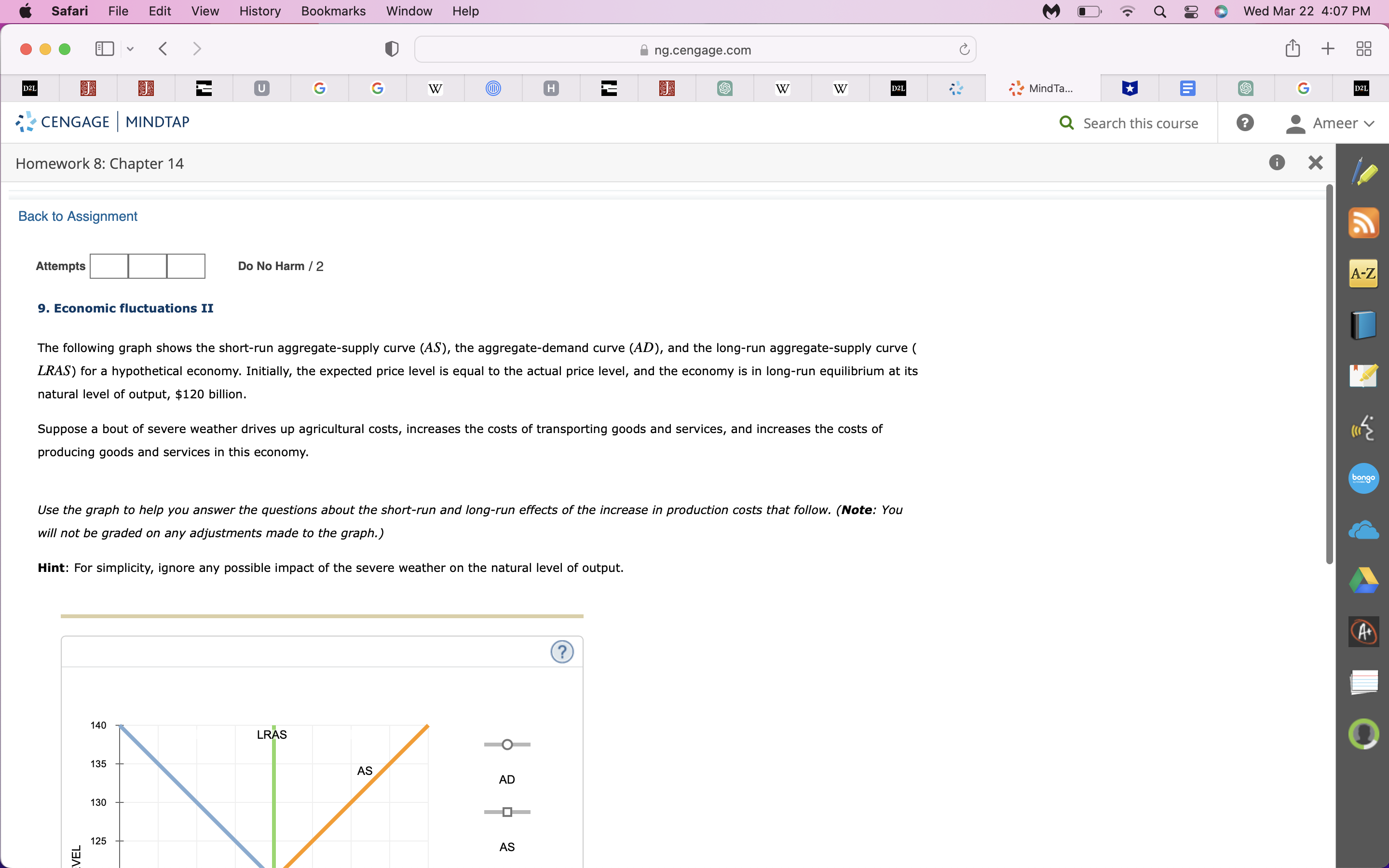 CENGAGE |MINDTAP Q Search this course ? Ameer Homework 8: Chapter 14