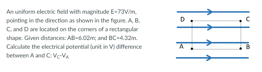 shown in the figure. A, B, D C, and D are located
