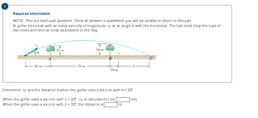 Required information NOTE: This is a multi-part question. Once an answer