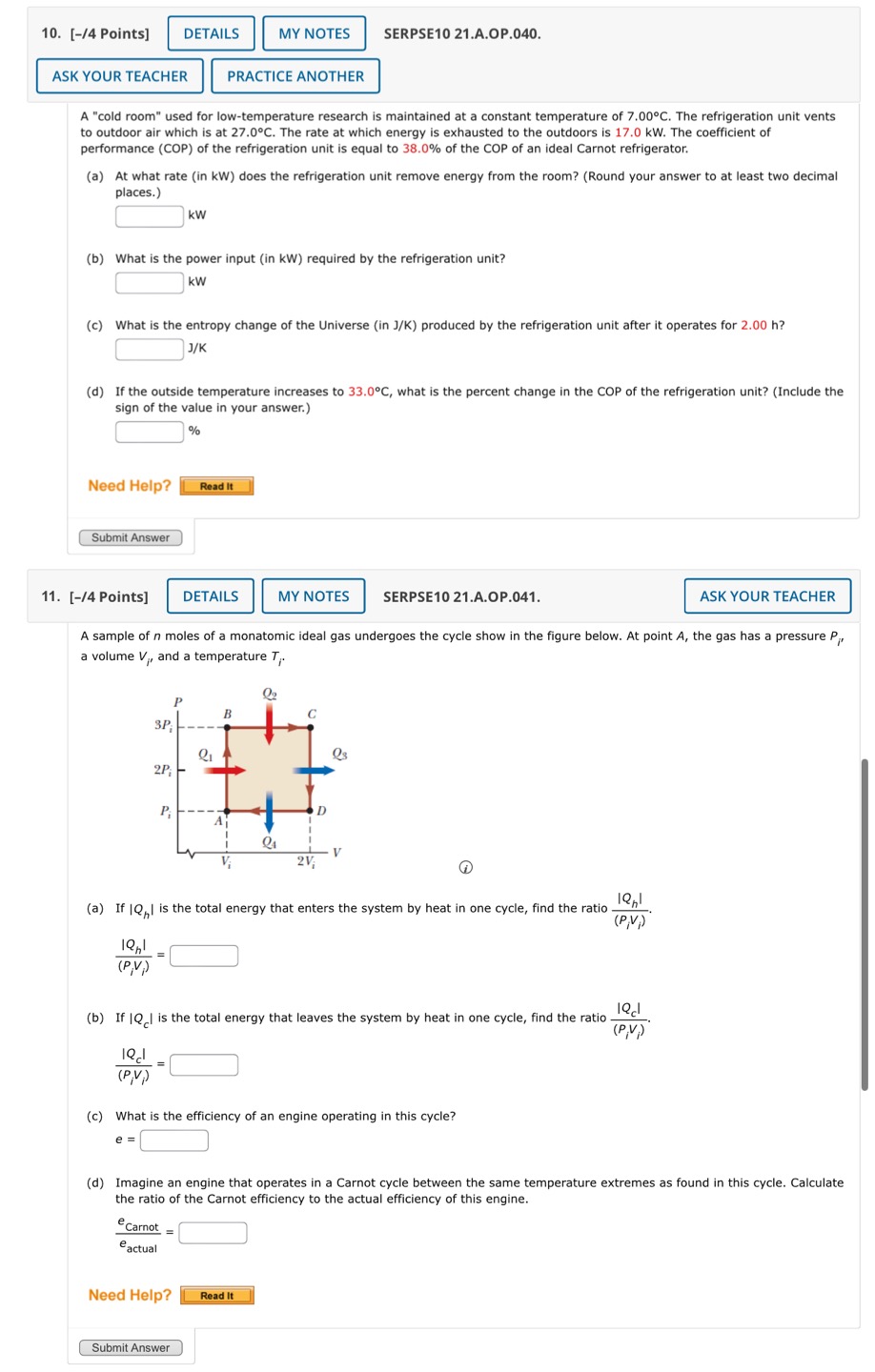 10. [-/4 Points] SERPSE10 21.A.0P.040. ASK YOUR TEACHER PRACTICE ANOTHER A
