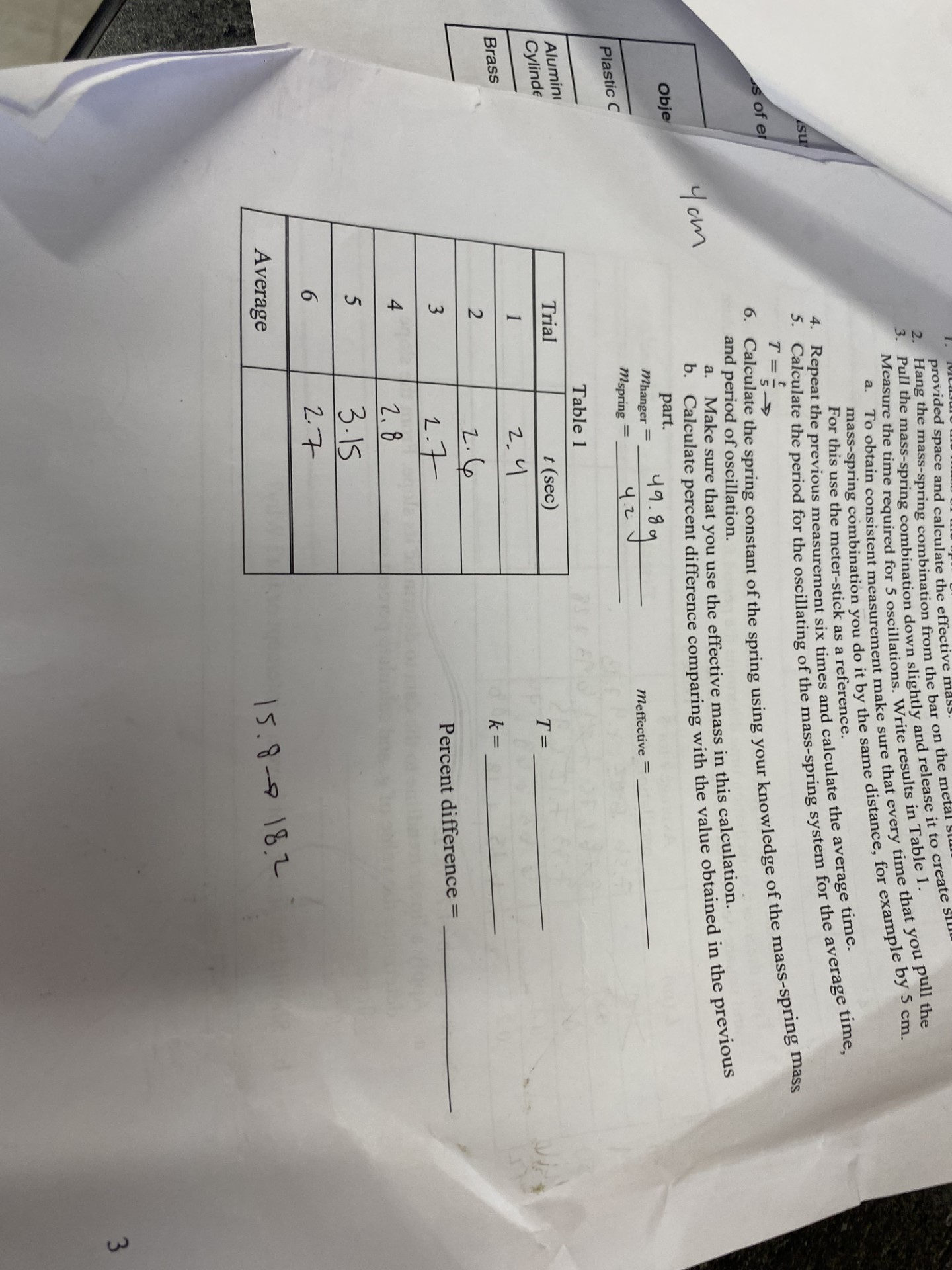 being released from the x = 4 position. _ Another example of