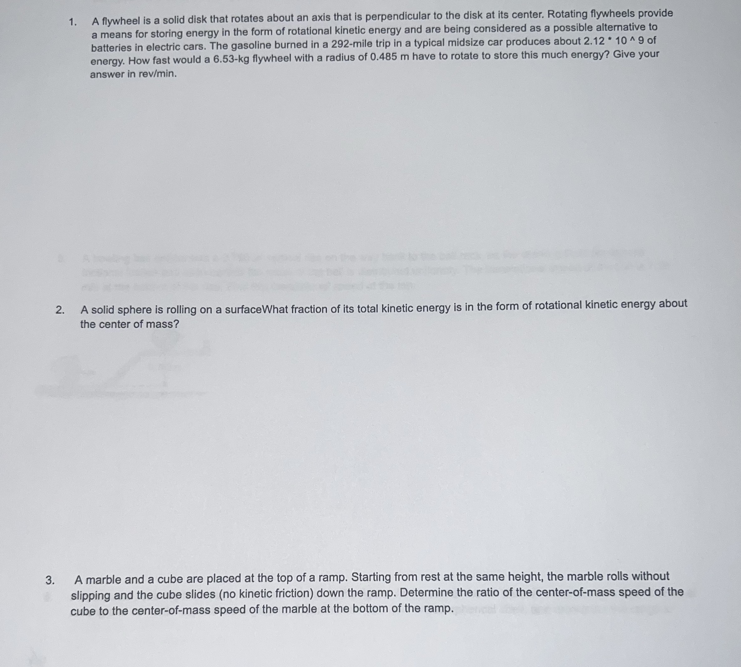 please show me how to solve symbolically while solving the problem 1.