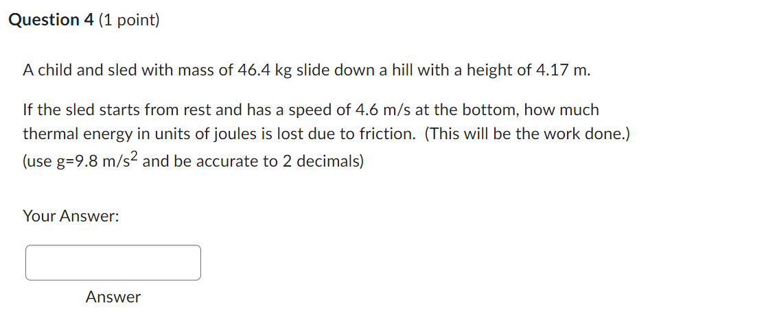 or accelerating the same rock horizontally from rest to a speed of