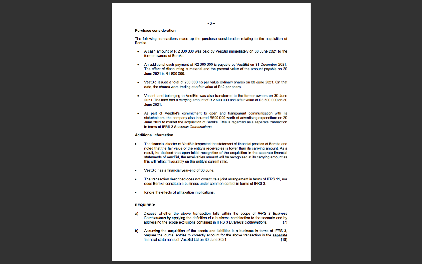 company that operates in the freight management industry. Recently, VestBid became aware