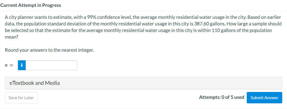 For computational statistics Current Attempt in Progress A city planner wants to