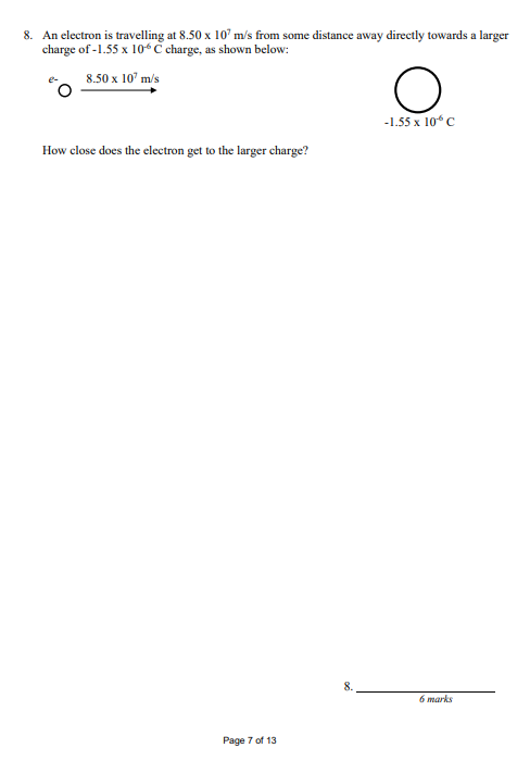 magnitude of the particle's field strength at the electron's position. Assume the