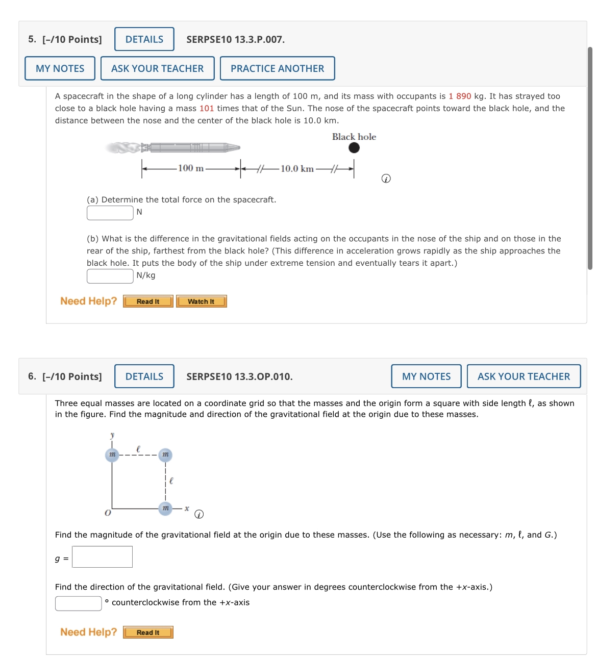 gravitational force on the object of mass m2, assuming the spheres are