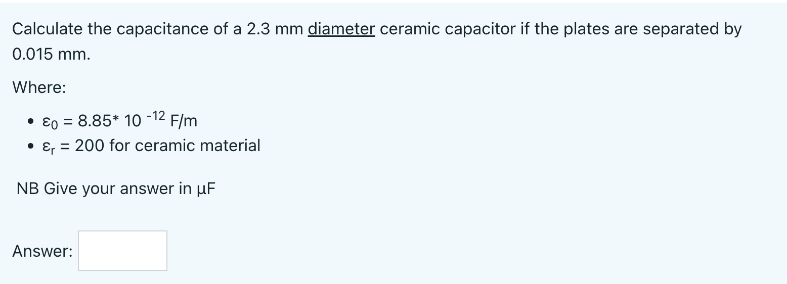 '12 F/m . er : 200 for ceramic material NB Give your