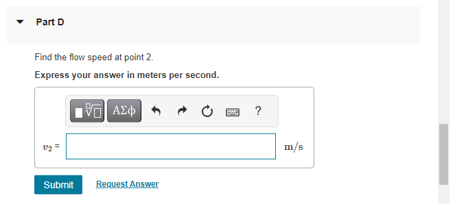 ow rate. Express your answer in liters per second. \"we\" R_equest Answer