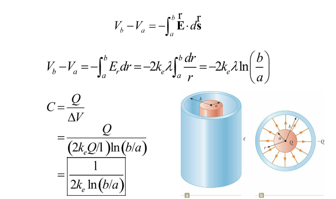 1.2a , and / = 1.0 cm. b a) Calculate capacitance C,