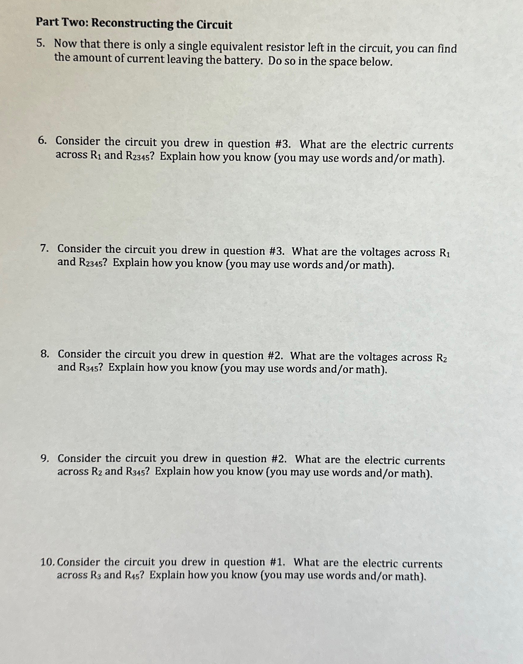 made a mistake. When nding the equivalent resistance of various resistors in