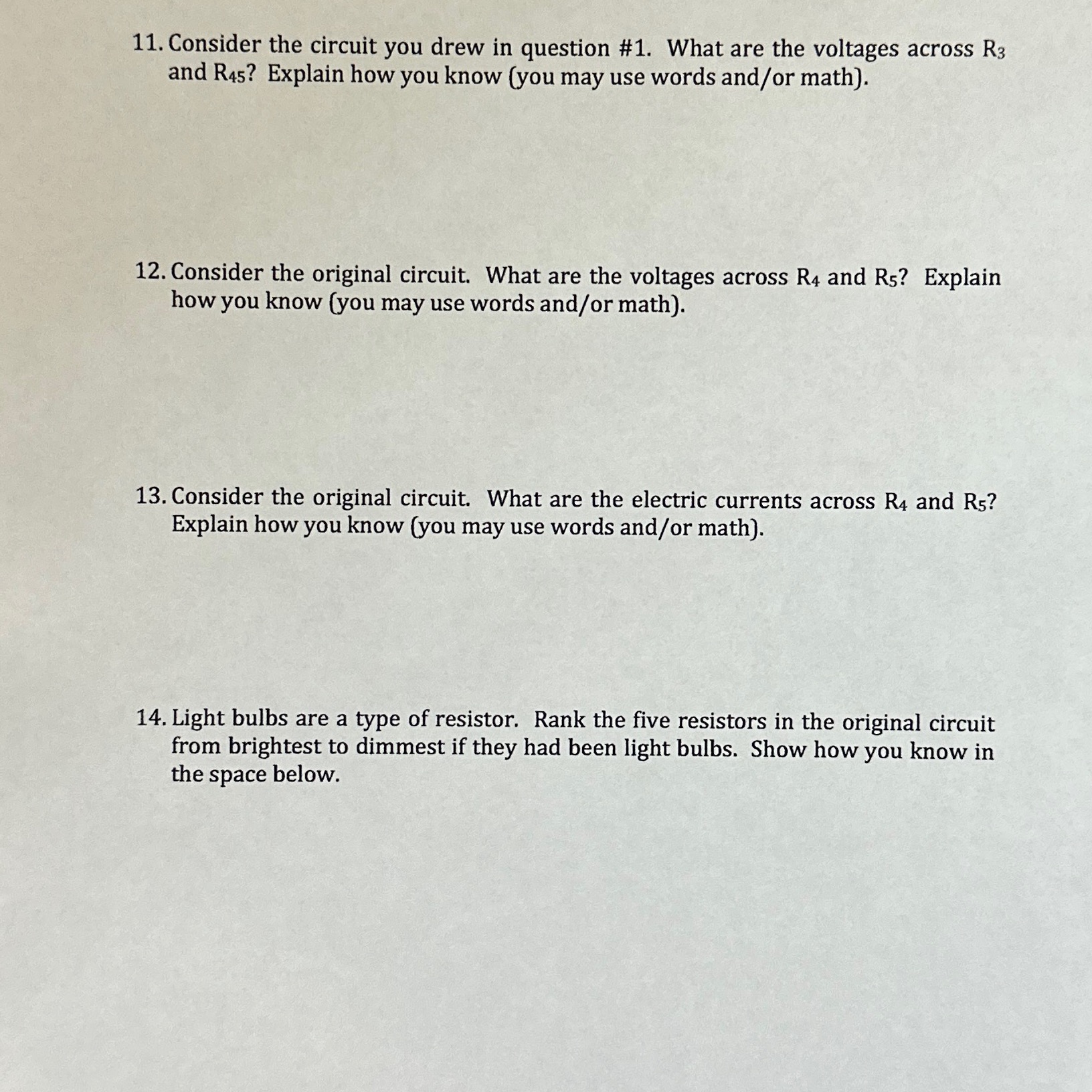 this exercise, use the following notation: R12 is the equivalent resistance of